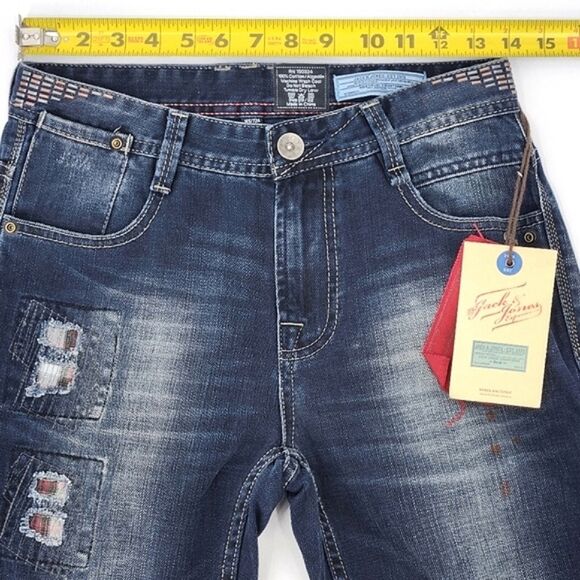 Jack & Jones O Yanker Raymond Jeans Size 28x32 Men Distressed Black Straight Leg - Picture 5 of 10